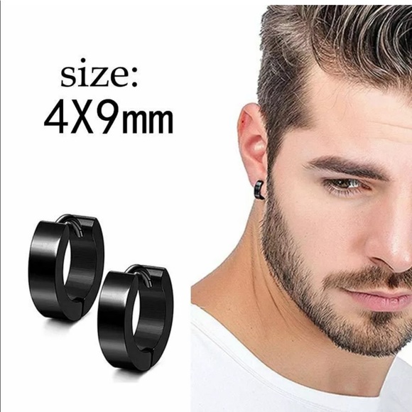 Other - New Men’s stainless steel black ear stud 1piece